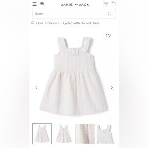 Janie and Jack Pastel Eyelet Ruffle Tweed Dress